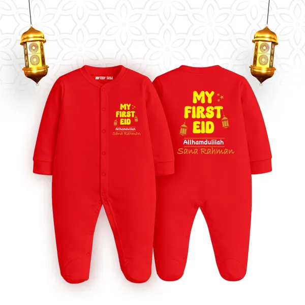 Red_Cotton_My_First_Eid_Customizable_Romper_For_Baby