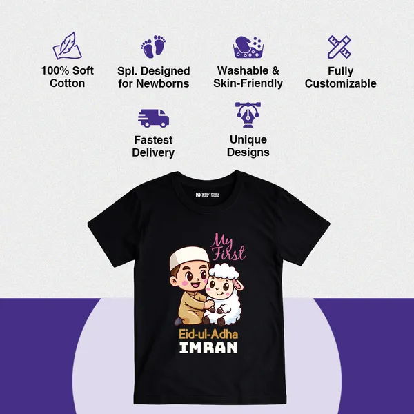My_First_Eid-Ul-Adha_Black_Cotton_T-Shirt_For_Baby