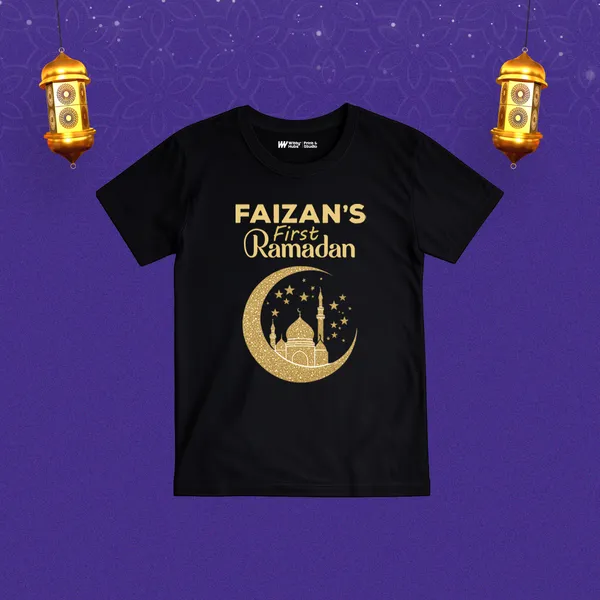 Black_Cotton_Customized_First_Ramadan_T-Shirt_For_Baby