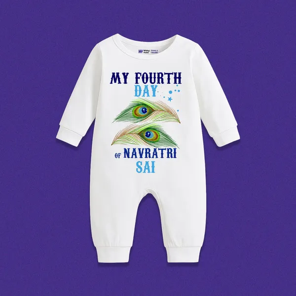 White_Cotton_My_Fourth_Day_Of_Navratri_Sai_Romper_For_Babies