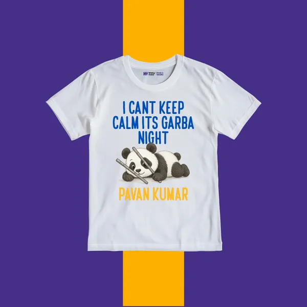 White_Cotton_Garba_Night_Printed_T-Shirt_For_Kids