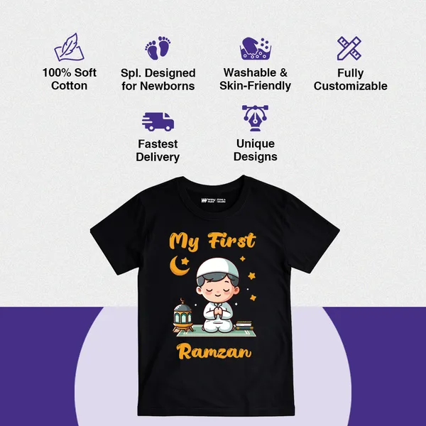 My_First_Ramzan_Black_Cotton_T-Shirt_For_Kids