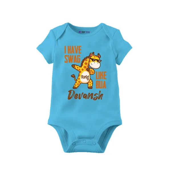 Blue_Giraffe_Print_Personalized_Cotton_Bodysuit_For_Baby