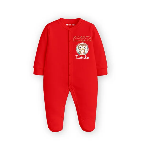 Red_Cotton_Customized_Night_Owl_Romper_For_Newborns