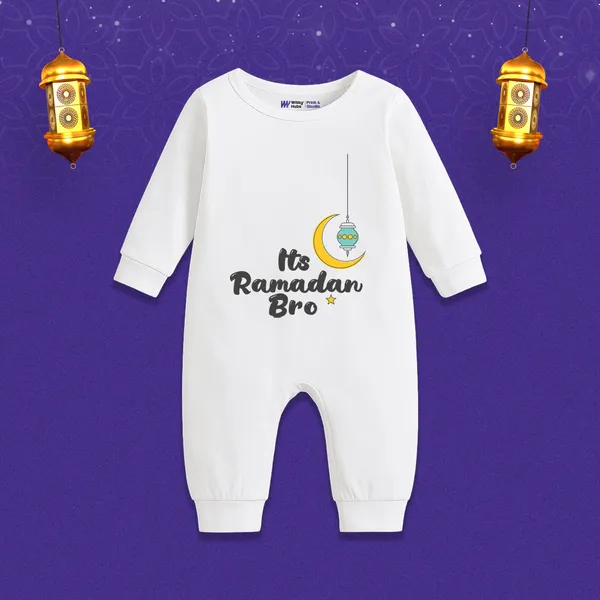 White_Ramadan_Bro_Printed_Full_Sleeve_Romper_For_Baby_Boys