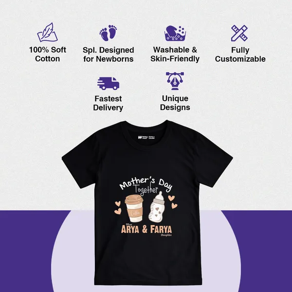 Black_Cotton_Mother'S_Day_Together_Personalized_T-Shirt_For_Baby