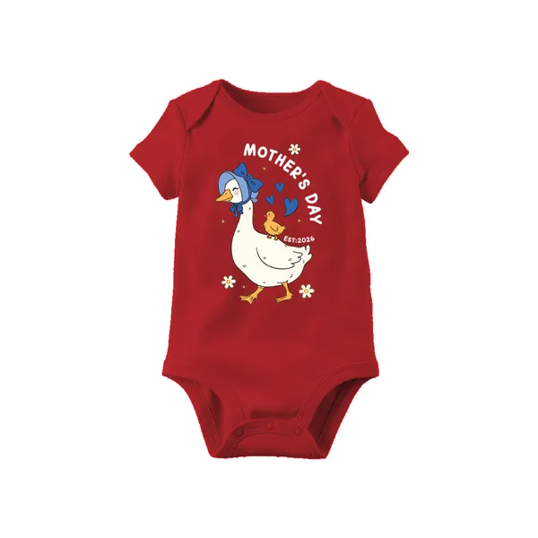 Red_Cotton_Mother'S_Day_Romper_For_Baby_Boys