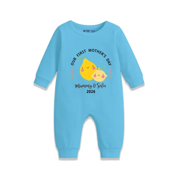 Blue_Cotton_Our_First_Mother'S_Day_Romper_For_Baby