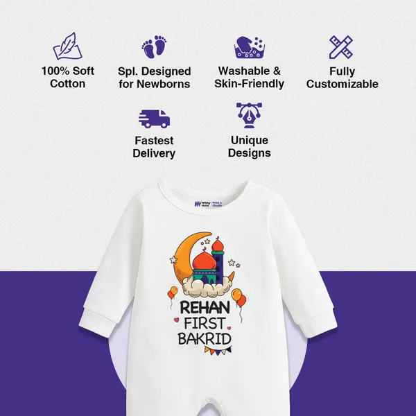 White_Cotton_Customized_Print_First_Bakrid_Bodysuit_For_Baby