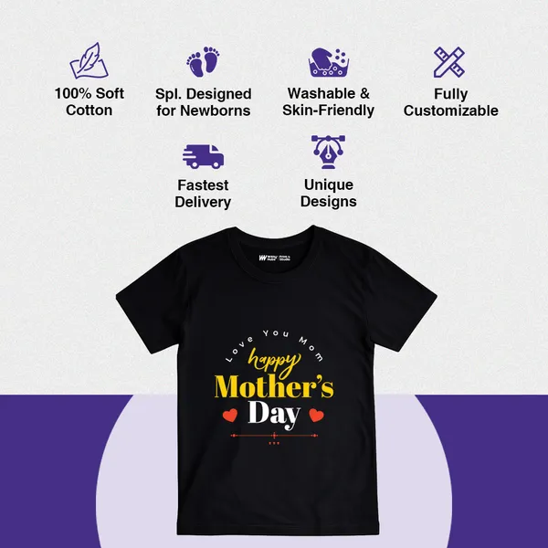 Black_Cotton_Happy_Mother'S_Day_Printed_T-Shirt_For_Kids