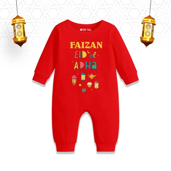 Red_Cotton_Customizable_Eid_Al_Adha_Romper_For_Baby