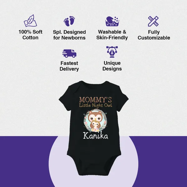 Black_Cotton_Mommy'S_Little_Night_Owl_Personalized_Baby_Bodysuit