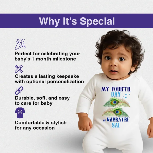 White_Cotton_My_Fourth_Day_Of_Navratri_Sai_Romper_For_Babies
