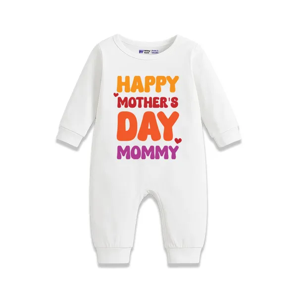 White_Cotton_Happy_Mother'S_Day_Romper_For_Newborns