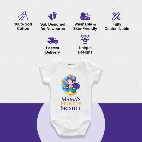 White_Cotton_Mama'S_Princess_Srishti_Printed_Romper_For_Baby_Girls
