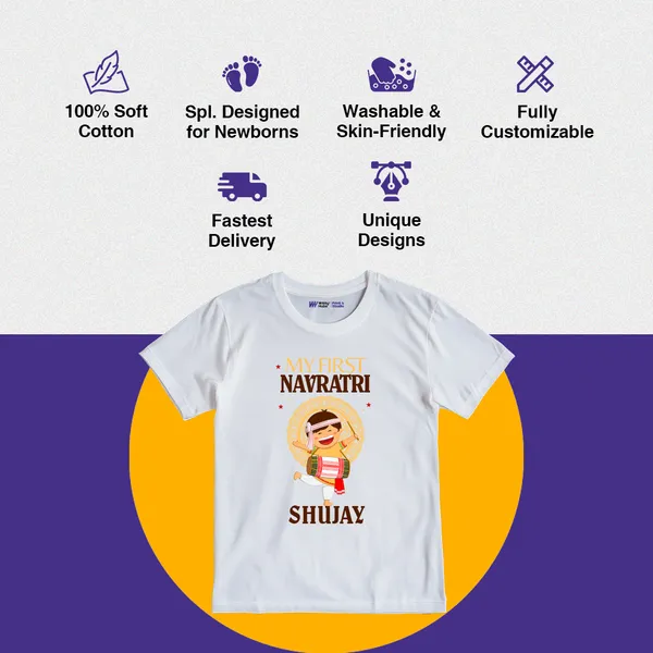 White_Cotton_My_First_Navratri_Personalized_T-Shirt_For_Kids