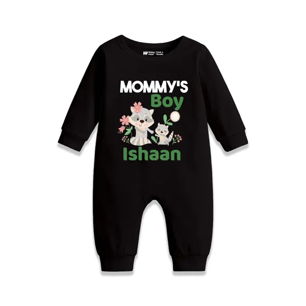 Black_Cotton_Mommy'S_Boy_Customizable_Romper_For_Baby_Boys