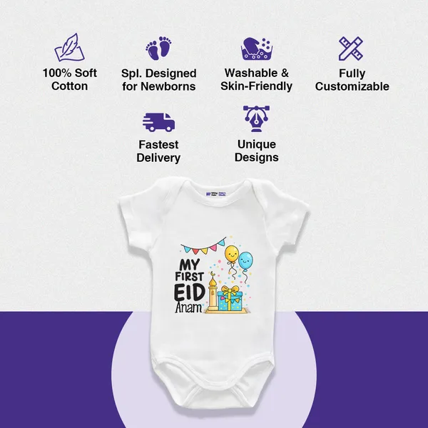 My_First_Eid_Personalized_White_Cotton_Romper_For_Baby