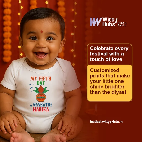 White_Cotton_My_Fifth_Day_Navratri_Harika_Baby_Romper