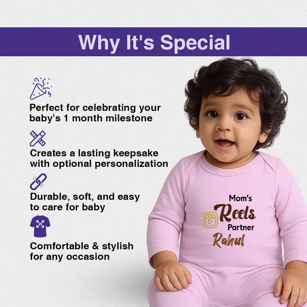 Pink_Cotton_Mom'S_Reels_Partner_Personalized_Romper_For_Baby