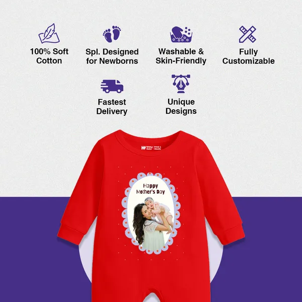 Red_Cotton_Happy_Mother'S_Day_Photo_Print_Romper_For_Baby
