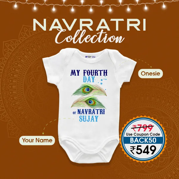 White_Cotton_Personalized_Navratri_Onesie_For_Babies