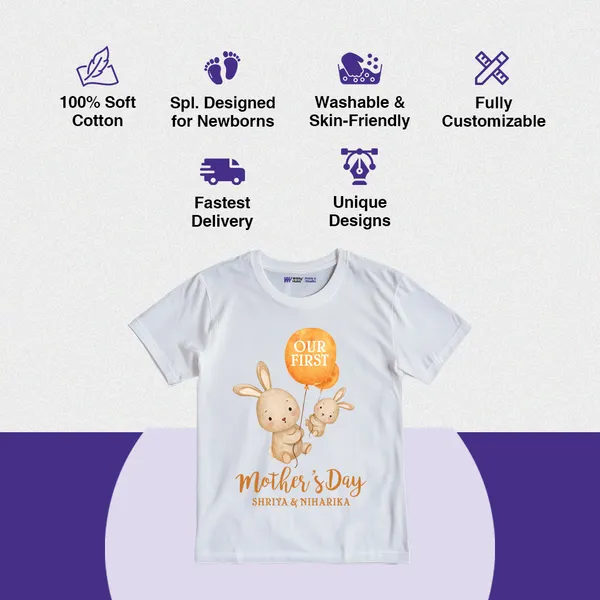 White_Cotton_Personalized_Mother'S_Day_T-Shirt_For_Babies