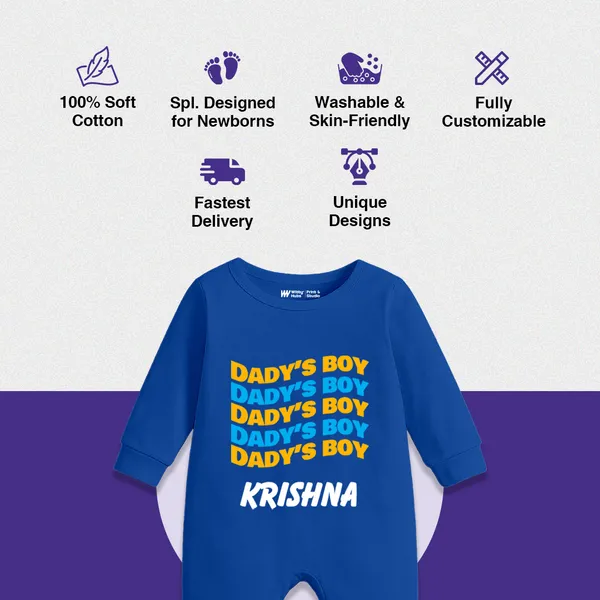 Blue_Personalized_Daddy'S_Boy_Full_Sleeve_Romper_For_Baby_Boys