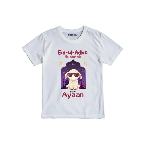 White_Cotton_Eid-Ul-Adha_Mubarak_Personalized_T-Shirt_For_Kids