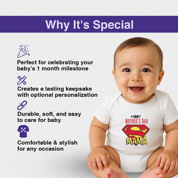 White_Cotton_Happy_Mother'S_Day_Super_Mama_Printed_Baby_Onesie