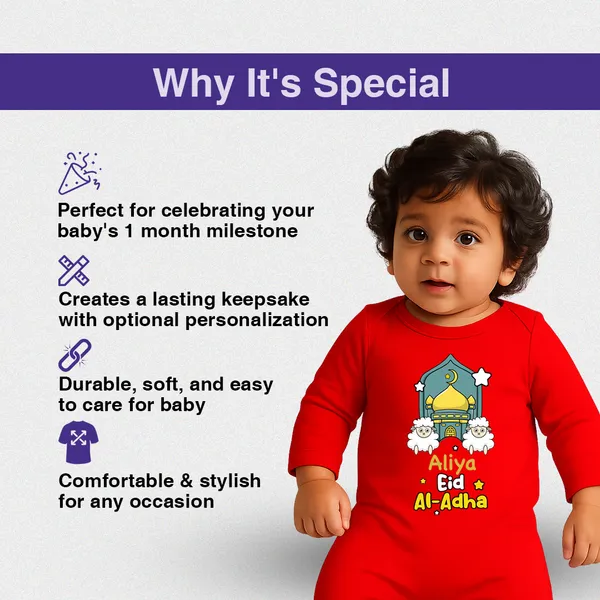 Red_Cotton_Eid_Al-Adha_Personalized_Romper_For_Baby