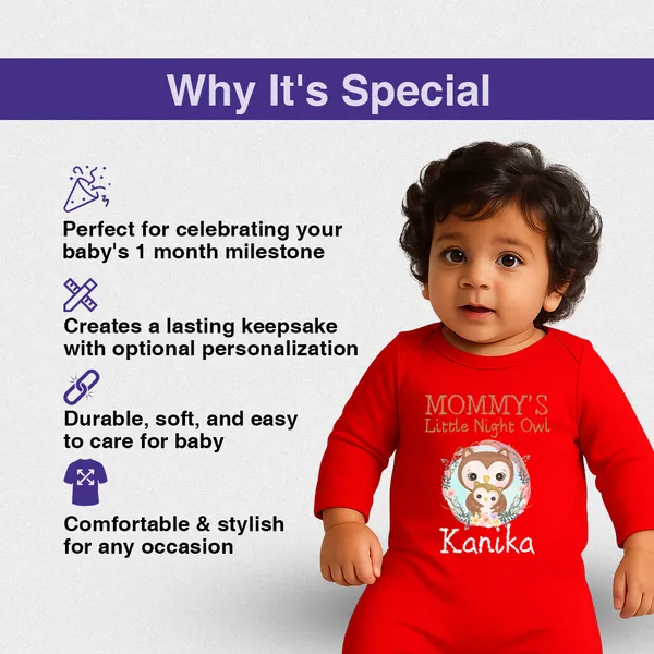 Red_Cotton_Mommy'S_Little_Night_Owl_Printed_Romper_For_Baby