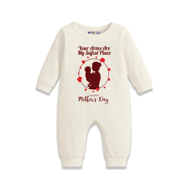 Cream_Cotton_Mother'S_Day_Printed_Full_Sleeve_Romper_For_Newborns