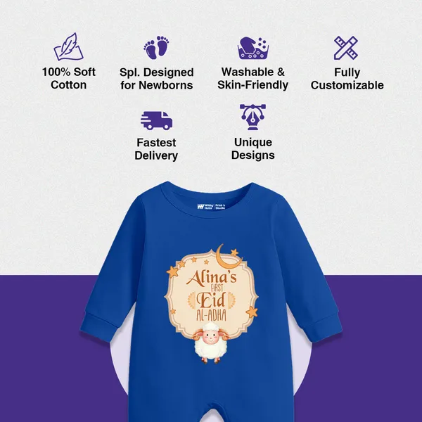 Personalized_Blue_Cotton_Romper_For_Baby'S_First_Eid