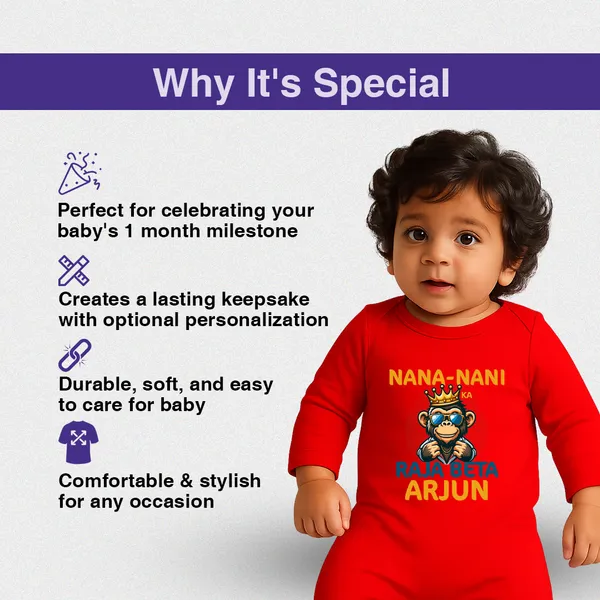 Red_Cotton_Nana_Nani_Ka_Raja_Arjun_Printed_Romper_For_Baby_Boys