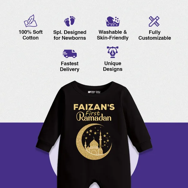 Black_Cotton_First_Ramadan_Personalized_Full_Sleeve_Romper_For_Baby