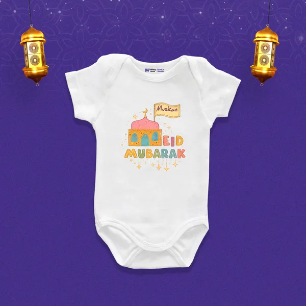 White_Cotton_Eid_Mubarak_Personalized_Baby_Romper