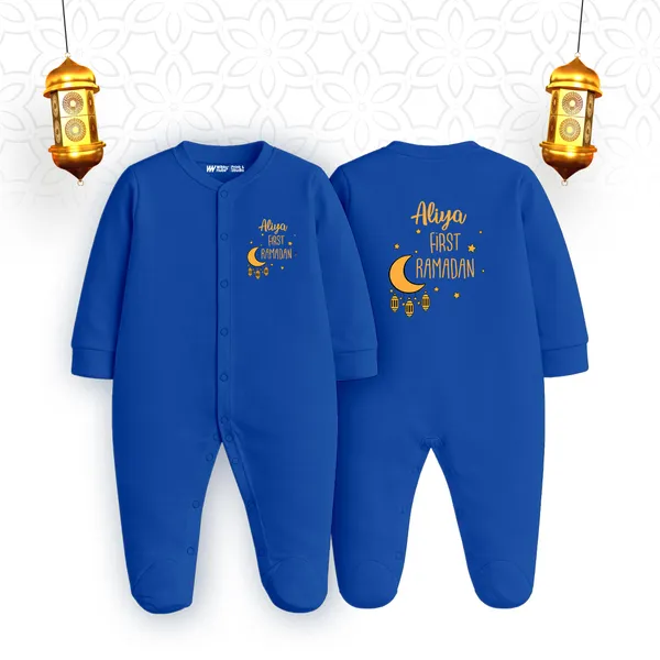 Blue_Customized_First_Ramadan_Romper_For_Baby