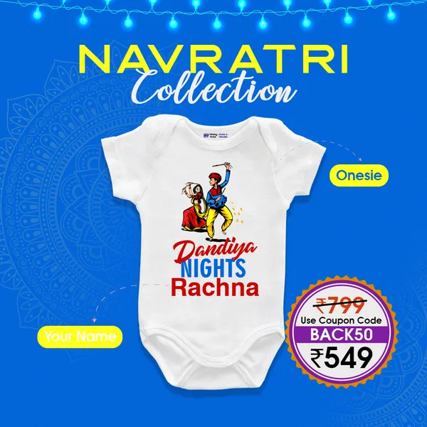 White_Cotton_Personalized_Navratri_Onesie_For_Babies