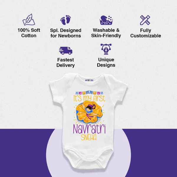 White_Cotton_First_Navratri_Onesie_For_Baby