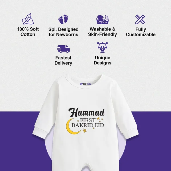 White_Cotton_First_Bakrid_Eid_Romper_For_Baby