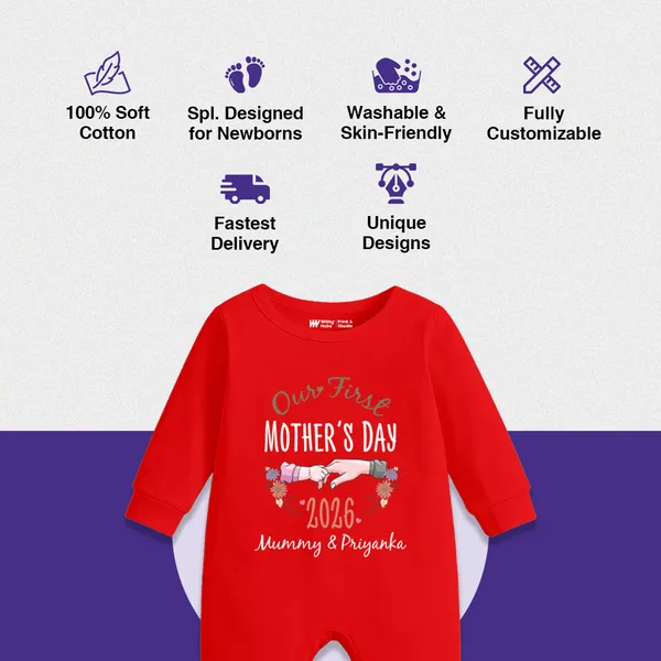 Red_Cotton_Our_First_Mother'S_Day_2026_Romper_For_Baby