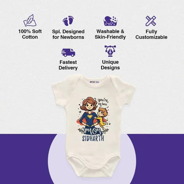 You'Re_My_Hero_Mom_Personalized_Baby_Romper_For_Infants
