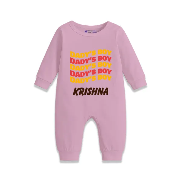 Pink_Cotton_Daddy'S_Boy_Personalized_Romper_For_Baby_Boys