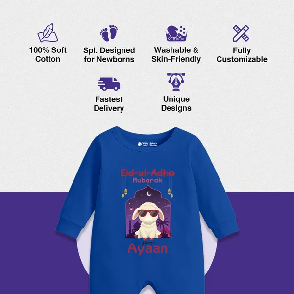 Blue_Cotton_Eid-Ul-Adha_Mubarak_Customized_Baby_Romper