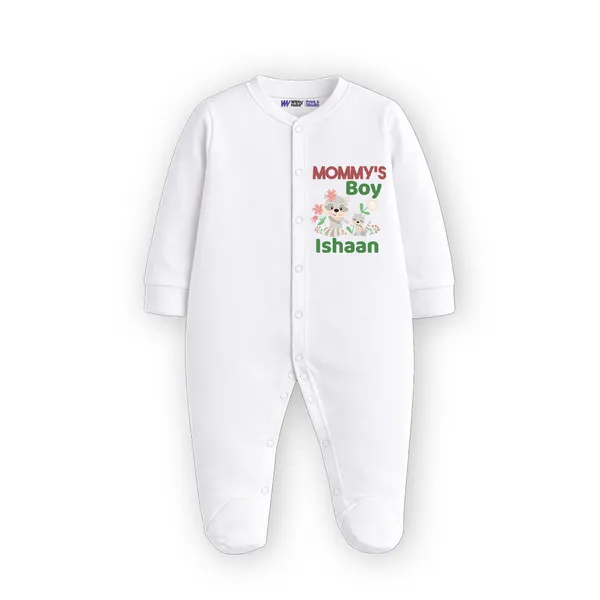 White_Cotton_Mommy'S_Boy_Personalized_Romper_For_Baby_Boys