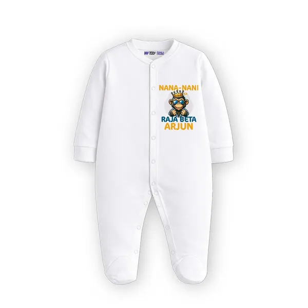 White_Cotton_Nani_Nani_Raja_Beta_Arjun_Printed_Romper_For_Baby