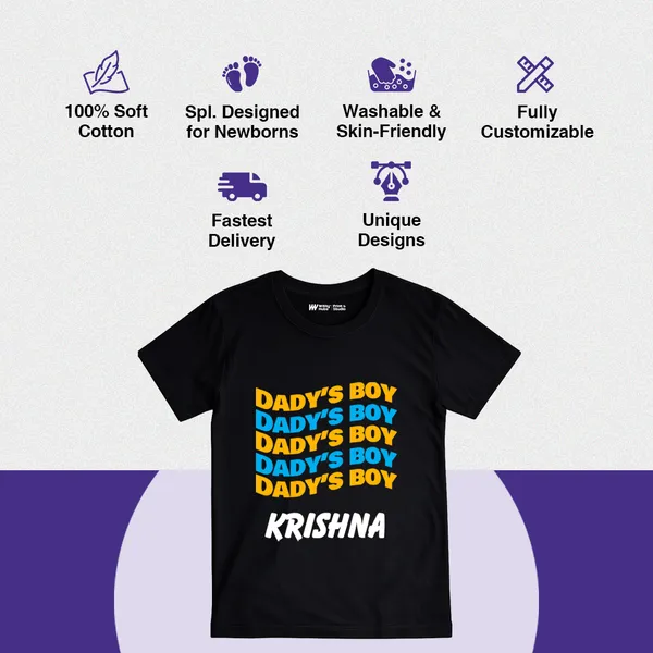 Black_Cotton_Daddy'S_Boy_Customized_T-Shirt_For_Kids