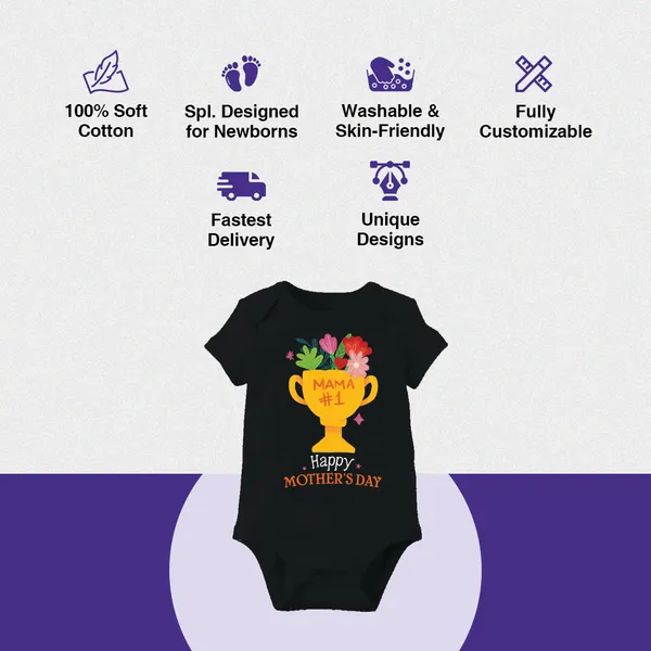 Black_Cotton_Trophy_Mama_#1_Happy_Mother'S_Day_Baby_Bodysuit
