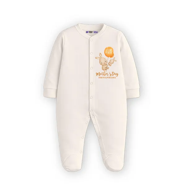 Cream_Mother'S_Day_Printed_Full_Sleeve_Romper_For_Baby